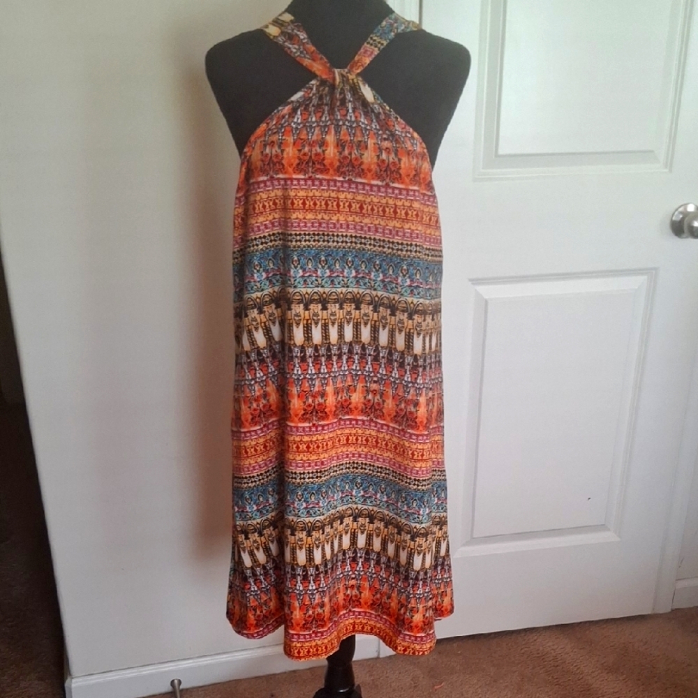 SHEIN Colorful Halter Midi Dress